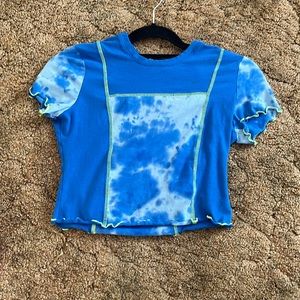 Blue tie-dye Alab crop top size M